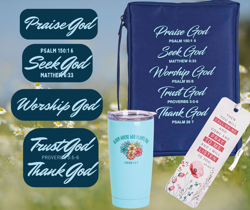 Tumbler Bloom Where God Plants Teal  - 603799705134