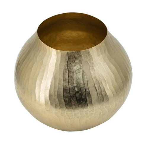 9" Gold Hammered Aluminum Round Table Vase - 880024963747