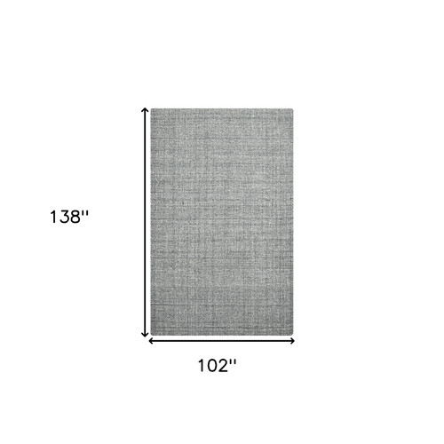 9' X 12' Gray And Ivory Wool Abstract Hand Tufted Area Rug - 880016498981
