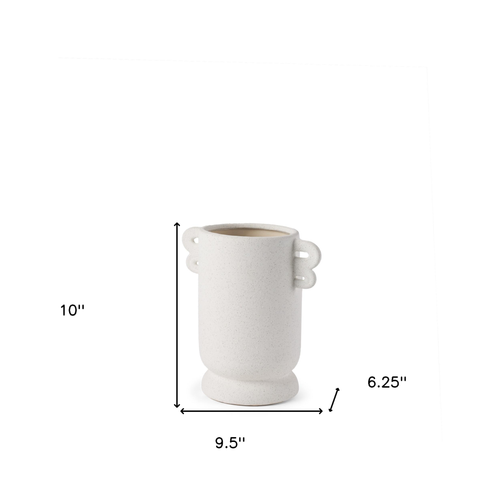 Ceramic Cylinder Table Vase With Handles - 880016696103