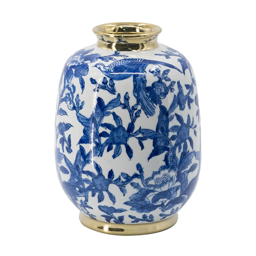Chinoiserie Floral Porcelain Table Vase - 880016623178
