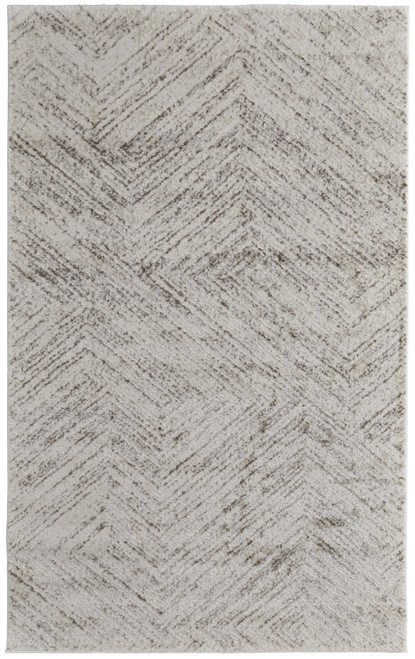 9' X 12' Ivory and Brown Geometric Power Loom Area Rug - 608219151058
