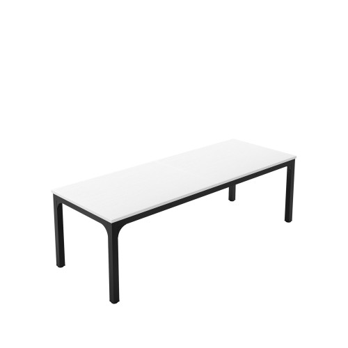 46" White and Black Wood and Iron Dining Table - 880024550992