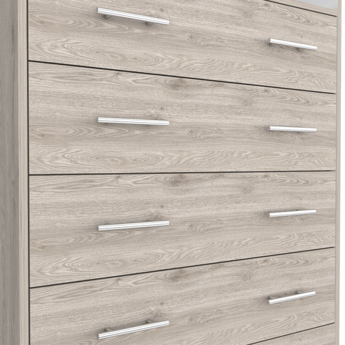 33" Light Gray Four Drawer Standard Chest With Open Shelf - 606114974550