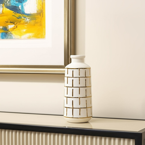 Geometric Cylindrical Ceramic Table Vase - 880016424928
