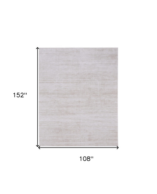 9' X 13' Ivory And Silver Area Rug - 608219038991