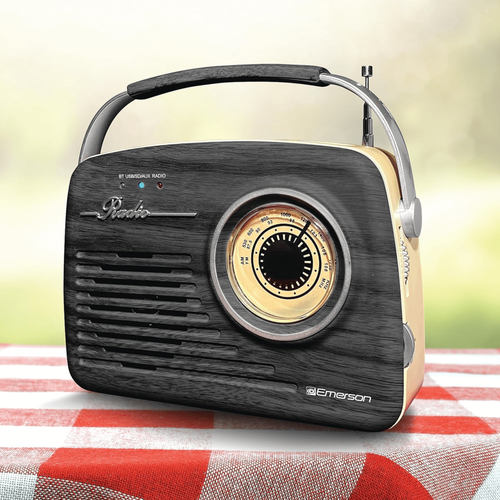 Emerson Portable Retro Radio with Built-In Rechargeable Battery  - 840005018675