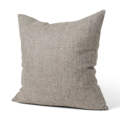 22" Gray Linen Throw Pillow Cover with Texture - 880024982328