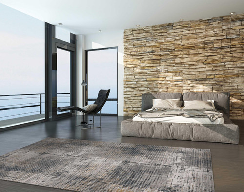 Homeroots Home Decor 10'x13' Ivory Grey Machine Woven Abstract Scratch Indoor Area Rug
