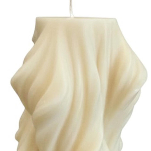 4" White Orchid And Sea Salt Scented Dimensional Twist Candle - 880016773897