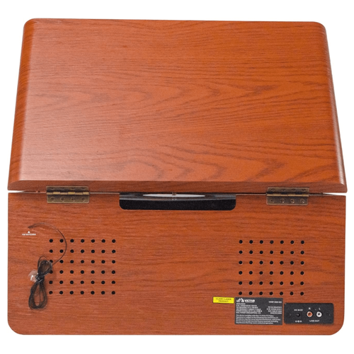 Victor Monument 8-in-1 Wood Music Center with 3-Speed Turntable and Dual Bluetooth  - 840005017920