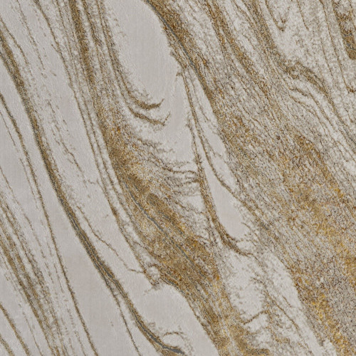 10' X 13' Ivory Brown and Gold Abstract Power Loom Area Rug - 608219022457