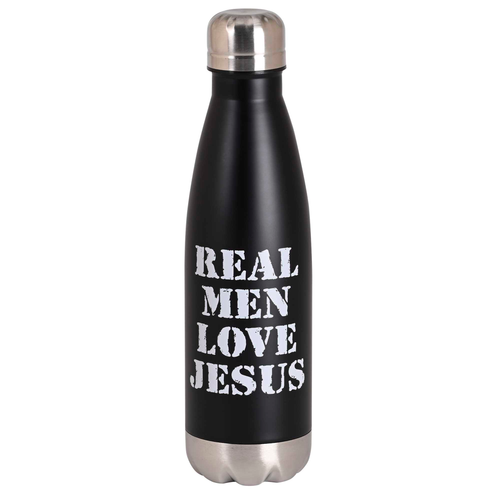 Water Bottle Men Love Jesus Black  - 603799704908