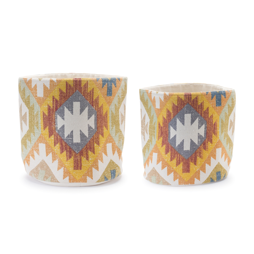 Southwestern Woven Cotton Basket 