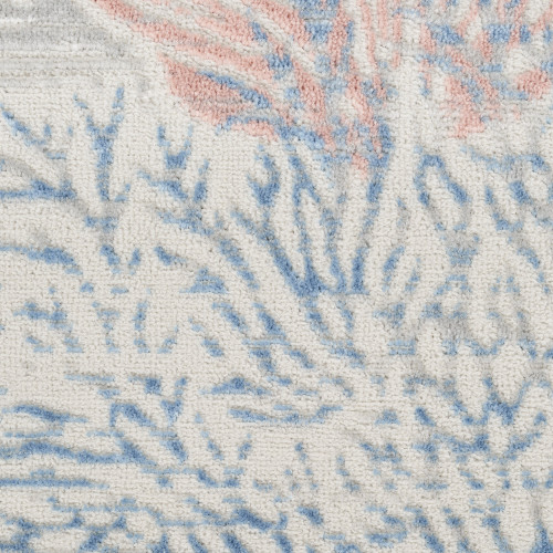 4' X 6' Blue Blush And Gray Seashell and Coral Area Rug - 880024615417