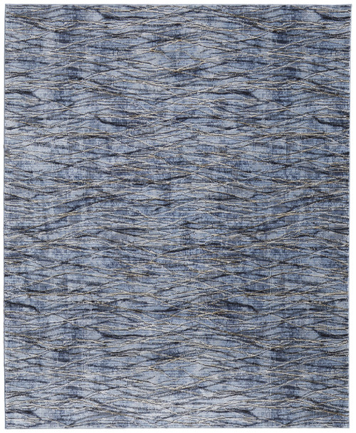 9' X 13' Gray Ivory and Tan Abstract Power Loom Area Rug - 608219127534