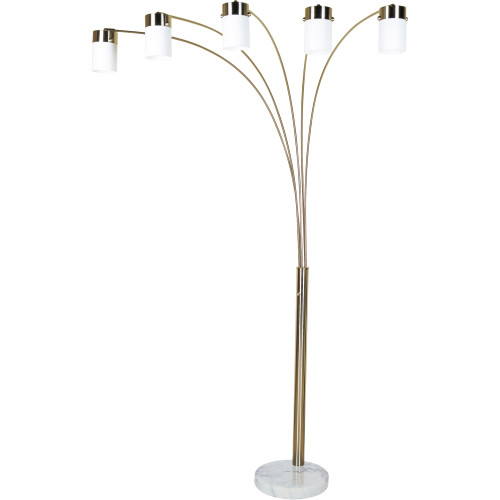 Five Light Gold Metal Floor Lamp - 606114540571