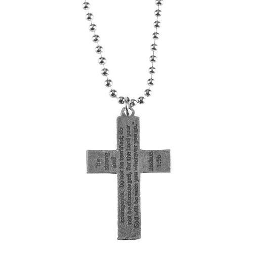 Nk-Pewter Josh 1:9Cross-Chain - 603799340274