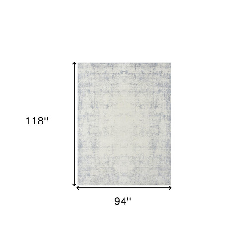 8' x 10' Gray Abstract Washable Non Skid Area Rug - 606114793960