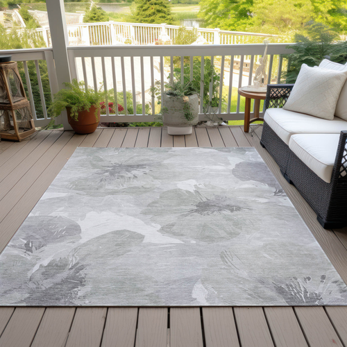 Floral Washable Indoor Outdoor Area Rug - 880016818123