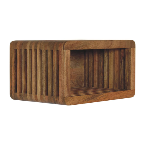 Solid Wood Carved Geometric Floating Nightstand - 880016651270