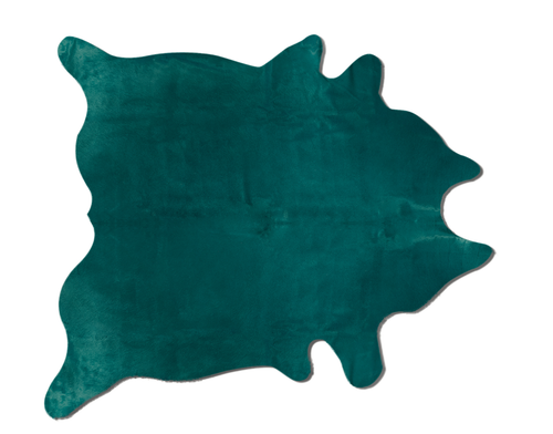 5' X 7' Green Cowhide Area Rug - 614486173853