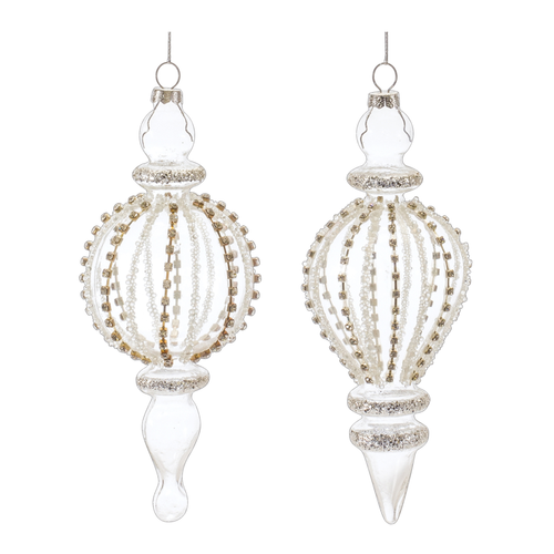 Jeweled Glass Finial Drop Ornament  - 746427864848