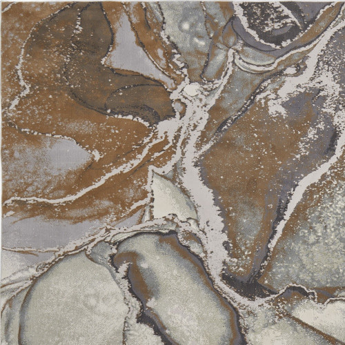 12' x 15' Gray and Brown Marble Power Loom Area Rug - 606114915430