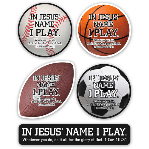 Sticker Sports In Jesus Name I Play - 603799691345
