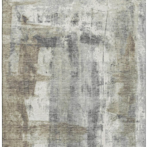 10' X 14' Beige Gray And Ivory Abstract Washable Area Rug With UV Protection - 880024918297