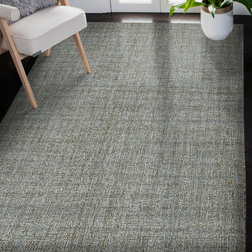 9' X 12' Light Blue And Gray Wool Abstract Hand Tufted Area Rug - 880016711448