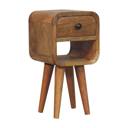 Solid Wood Square Two Drawer Nightstand