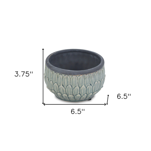 Ceramic 37 Ounce Round Distressed Pot Planter - 880016479874