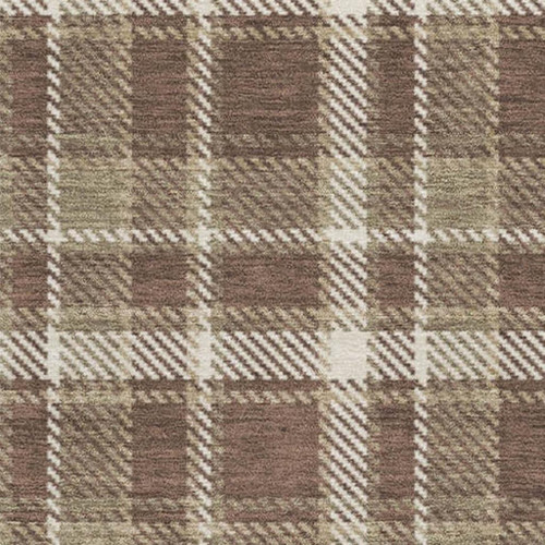 10' X 14' Chocolate And Ivory Plaid Washable Area Rug With UV Protection - 880024522821