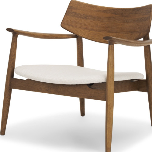 27" Brown And Cream Upholstery And Solid Wood Arm Chair - 880016683691