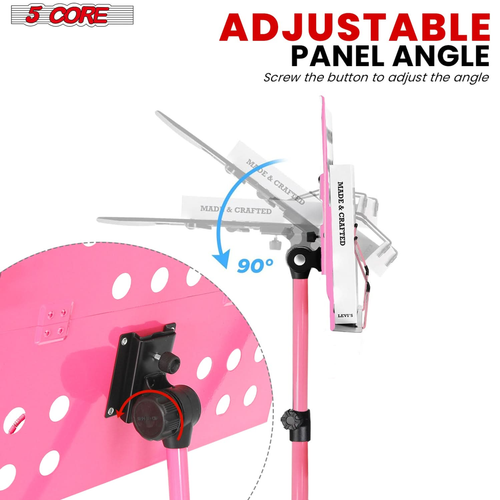 Music Stand For Sheet Music Portable Tripod Adjustable Folding Note Holder PINK - 810144132280