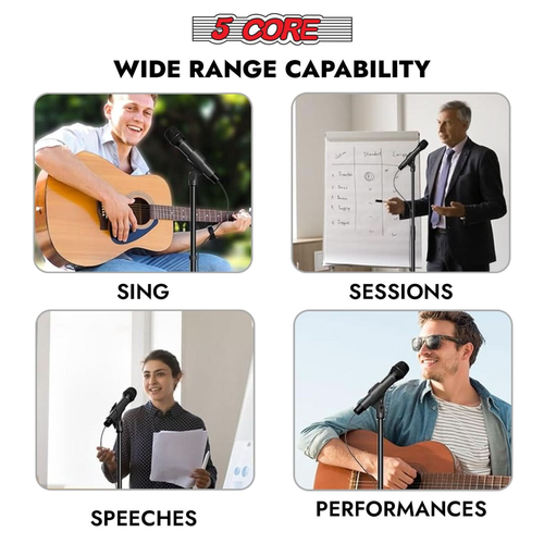 Mic Stand Pair Floor Heavy Duty Height Adjustable Pedestal Para Microfono for Singing On Stage Studio - 810144136394