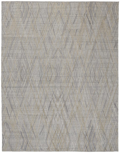 9' X 12' Gray And Ivory Abstract Hand Woven Area Rug - 606114127758