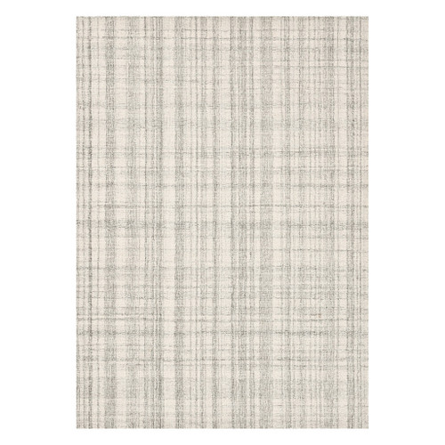 9' X 12' Ivory And Gray Wool Plaid Hand Tufted Area Rug - 880016827576