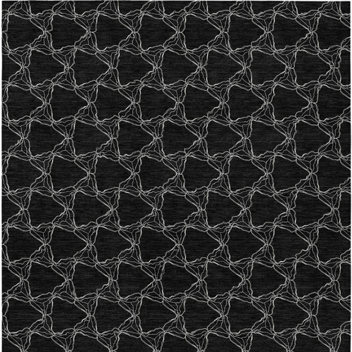 8' X 10' Black And White Geometric Washable Indoor Outdoor Area Rug - 880016790733