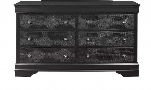 58" Metallic Grey Solid Wood Six Drawer Double Dresser - 606114021551