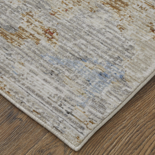 9' X 13' Red Blue and Ivory Abstract Power Loom Area Rug - 608219369361
