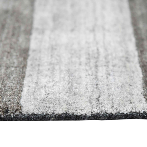 2' X 3' Black And Gray Wool Striped Hand Woven Area Rug - 880016604344
