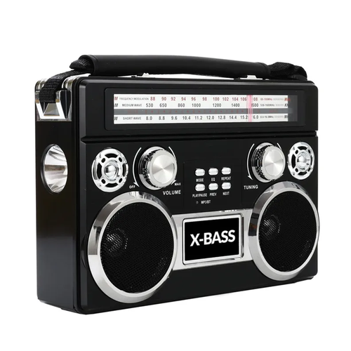 Portable 3 Band Radio with Bluetooth and Flashlight - 639131210974