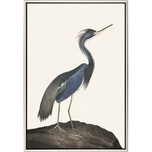 Great Heron I Canvas Silver Floater Frame Print Wall Art - 606114454021