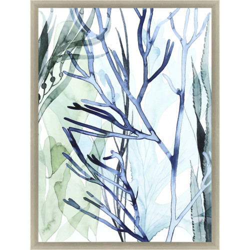 Sea Leaves Ii Framed Art Silver Picture Frame Print Wall Art - 606114162551