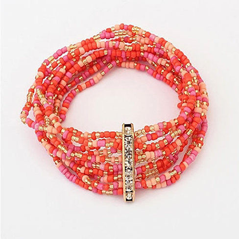 Bohemian Bead Bracelet in Springy Colors - 740016267317