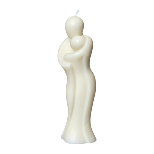 2" White Black Ice Scented Mother And Child Dimensional Candle - 880024620213