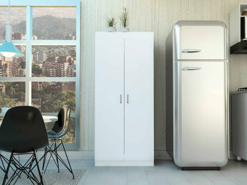 63” Classic White Pantry Cabinet with Two Full Size Doors - 808230120464