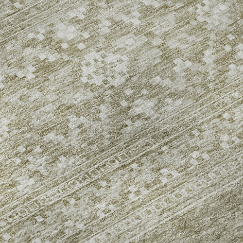 9' X 12' Khaki And Ivory Southwestern Washable Area Rug With UV Protection - 880024788692